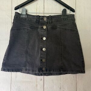 Forever 21 Button Black Denim Mini Skirt Size 28